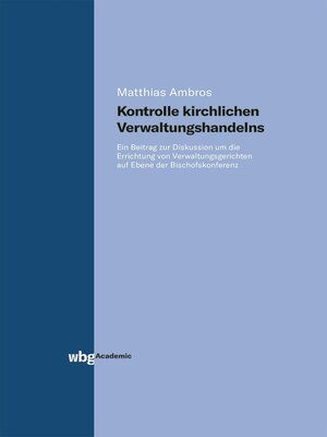 cover image of Kontrolle kirchlichen Verwaltungshandelns